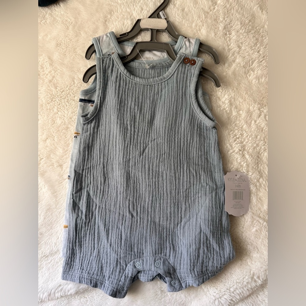 Blue Sleeveless Baby Romper